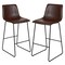 Merrick Lane 30 inch Faux Bar Height Bucket Seat Stools, Set of 2